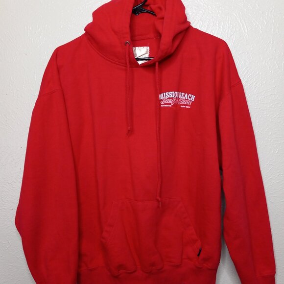 Retro Pacific & Co Surf Shop Red Pullover Hoodie Unisex Large - Picture 2 of 14